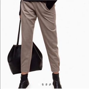 aritzia babaton dexter pant in beige brown check